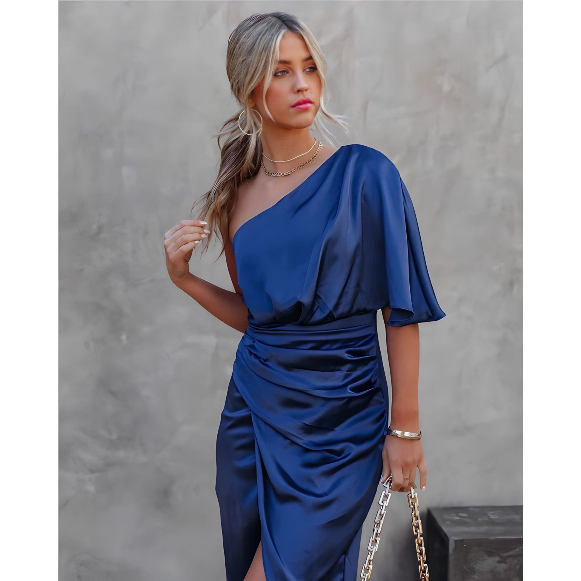 Robe de Soirée Élégante en Asymétrique Couture - PanierRoyale