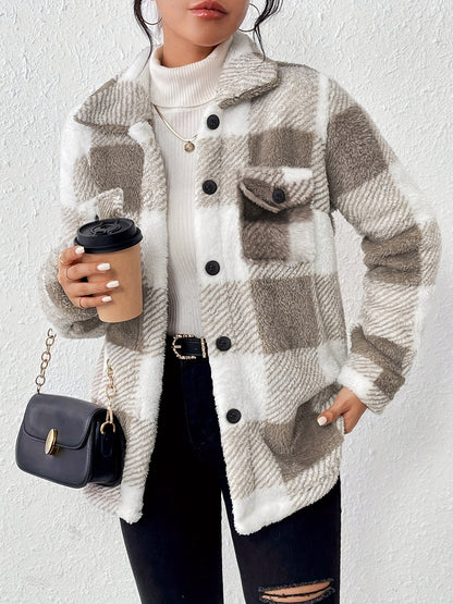 Veste Femme Peluche Coupe Ample Manches Longues