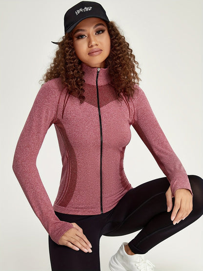 Veste de sport sans couture zippee