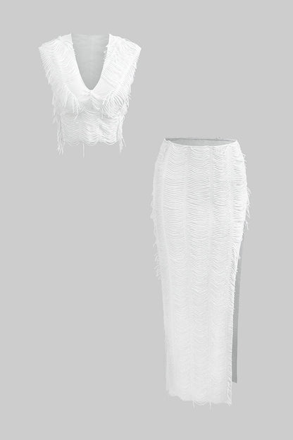 Jupe Charlene à Franges avec Top et Bas - BerlinGlamour