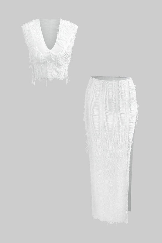 Jupe Charlene à Franges avec Top et Bas - BerlinGlamour