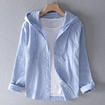 Chemise Homme Décontractée à Manches Longues et Capuche
