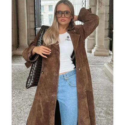 Manteau Femme Long Noir Élégant - PanierRoyale
