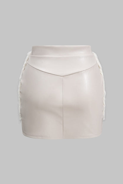 Sac Antonia en Similicuir avec Détails en Fourrure Synthétique