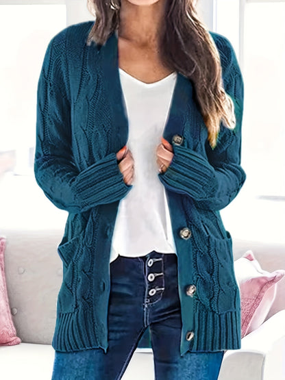 Gilet Femme Chic - Cardigan Câble Doux avec Fermeture Éclair