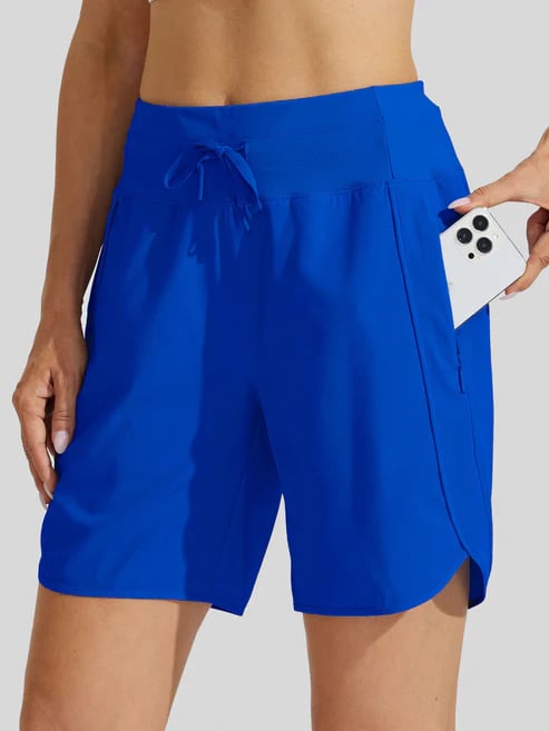 Short sport Femme Taille haute Cordon Poches