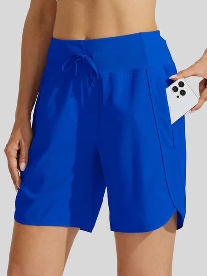 Short sport Femme Taille haute Cordon Poches