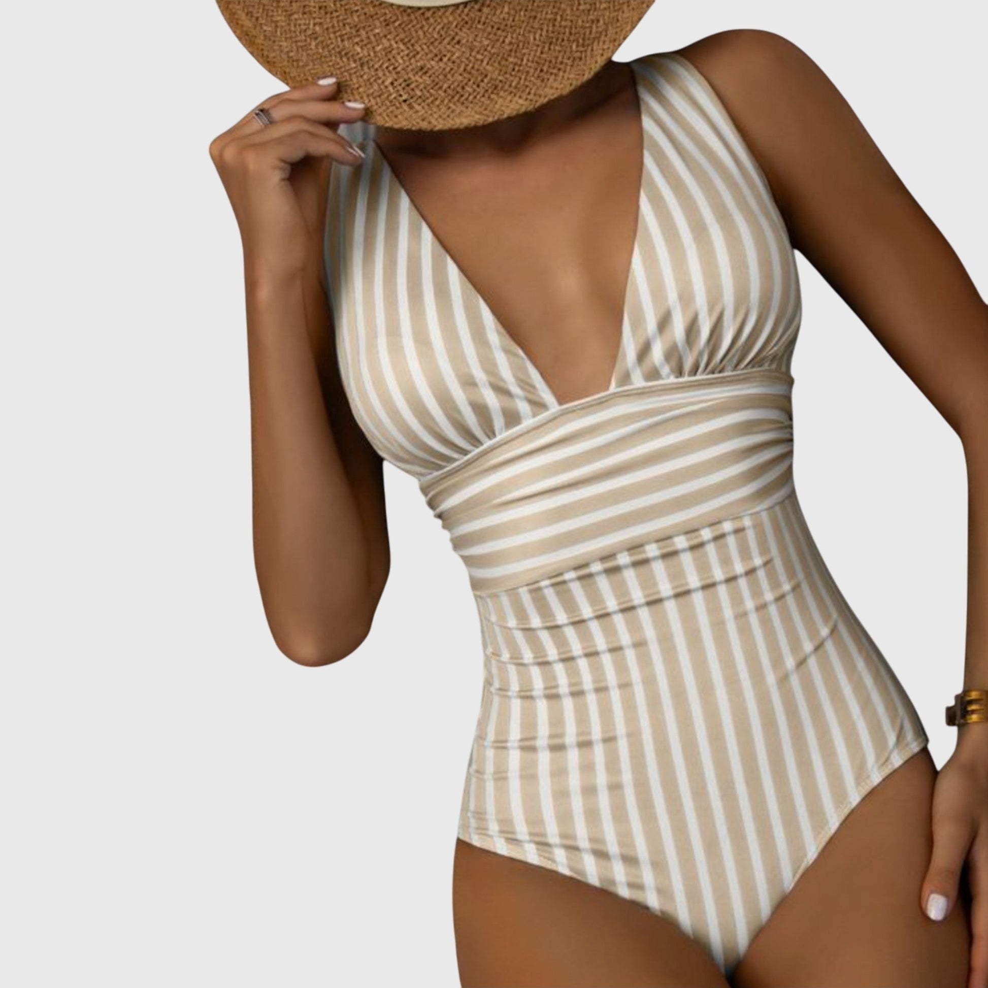 Maillot de bain une pièce Femme Ceinture croisée Col en V plongeant - PanierRoyale
