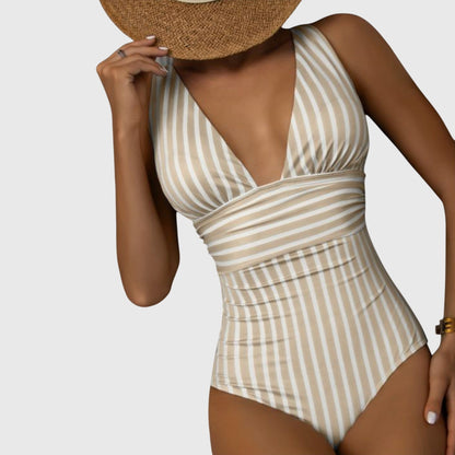Maillot de bain une pièce Femme Ceinture croisée Col en V plongeant - PanierRoyale