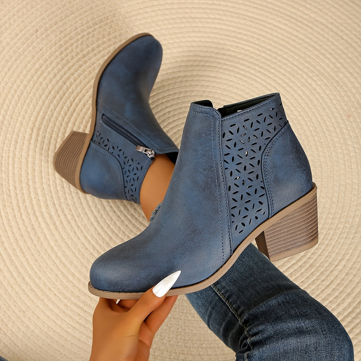 Bottines Femmes Élégantes à Fermeture Éclair Latérale