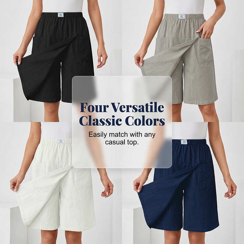Jupe-Short Femme Taille Élastique Coupe Asymétrique