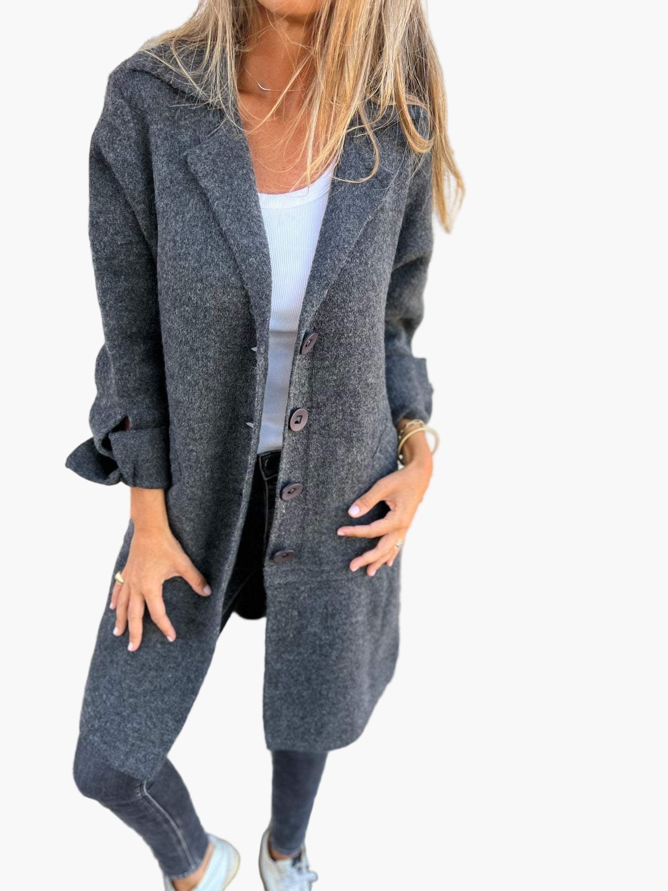 Manteau Femme Décontracté à Boutons