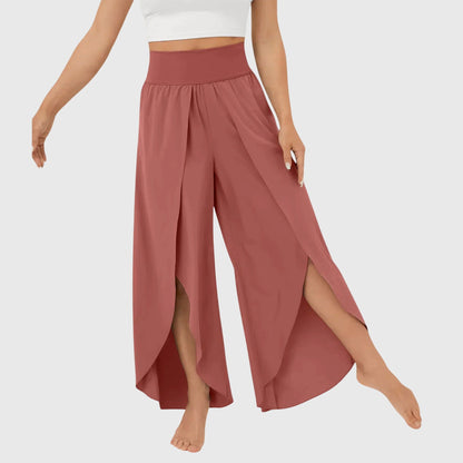 Pantalon Bohème Large Détente avec Fente Découpée
