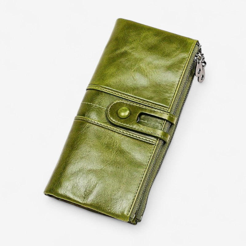 Portefeuille Femme en Cuir avec Fermeture Éclair Sûr
