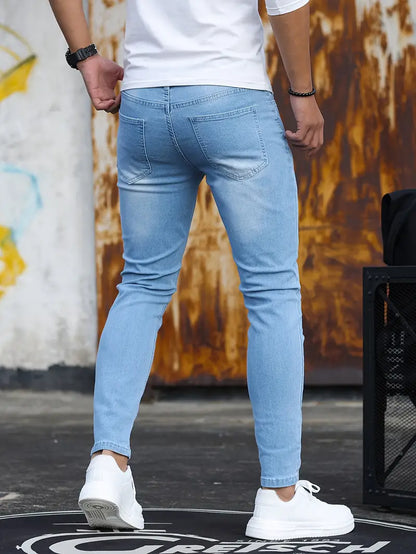 Jeans Slim Homme Élastique Denim Foncé