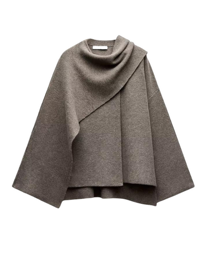 Poncho Femme Hiver - Laine Mérinos Douce et Chaude - PanierRoyale