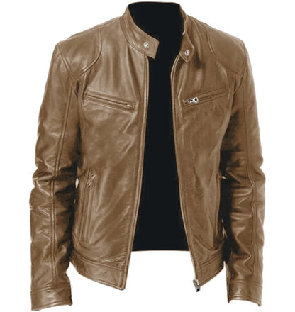 Blouson Cuir Noir Homme Zippé Moderne