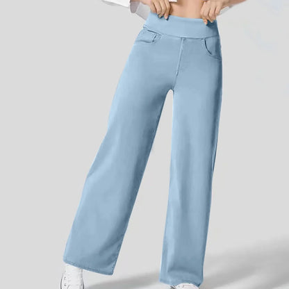 Pantalon Femme Décontracté Taille Haute Élastique