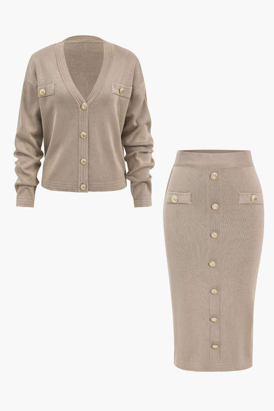 Ensemble Fille Cardigan et Jupe Côtelée - BerlinGlamour