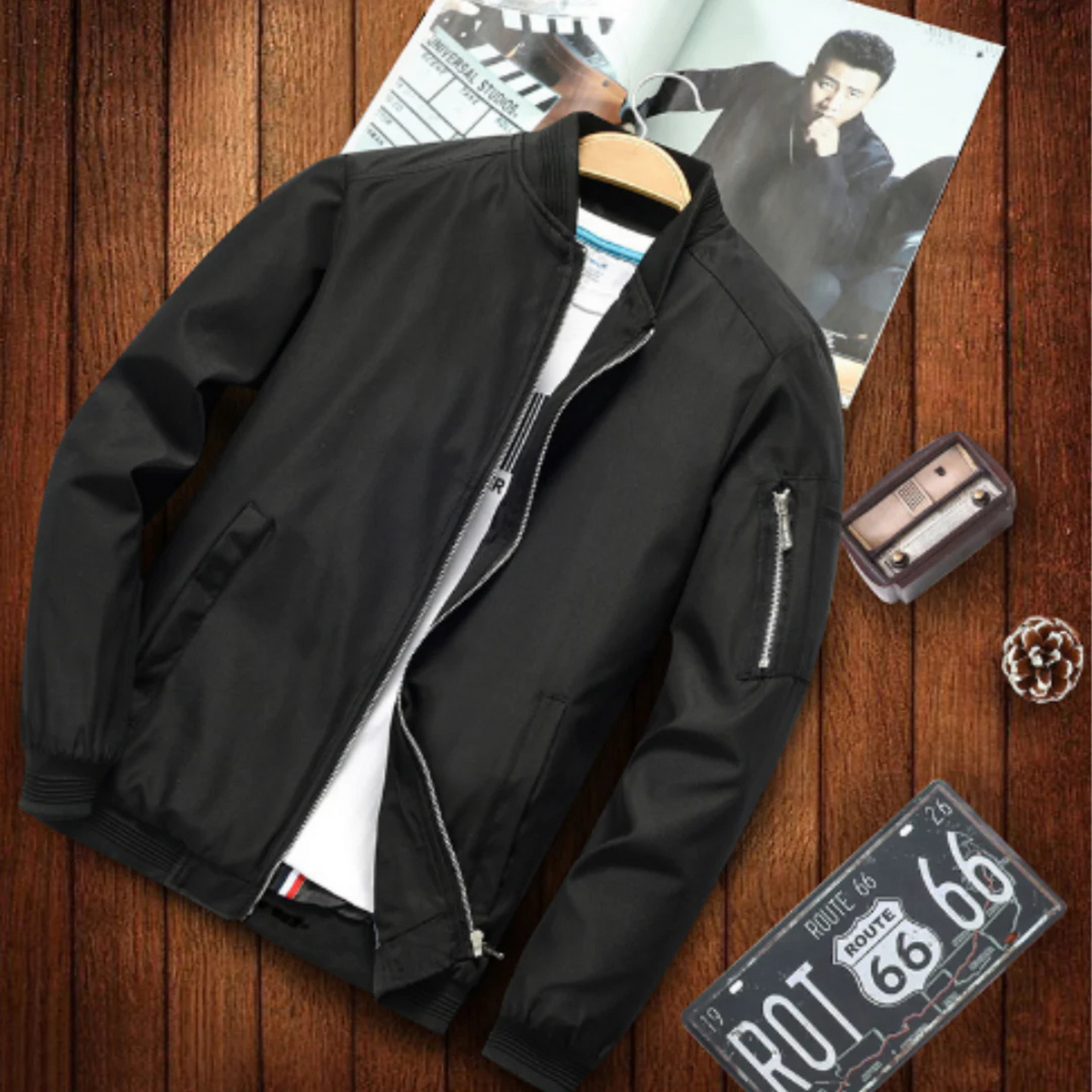 Blouson Homme Imperméable avec Poches et Capuche