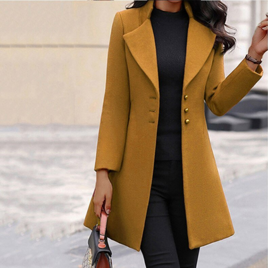 Manteau Femme Élégant Col Rabattu Hiver - PanierRoyale