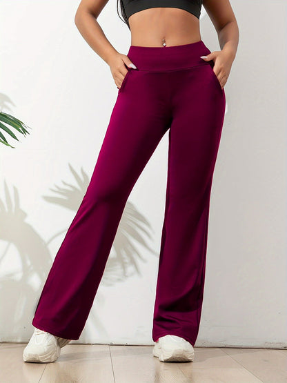 Pantalon de jogging Femme Taille haute Flare avec poches