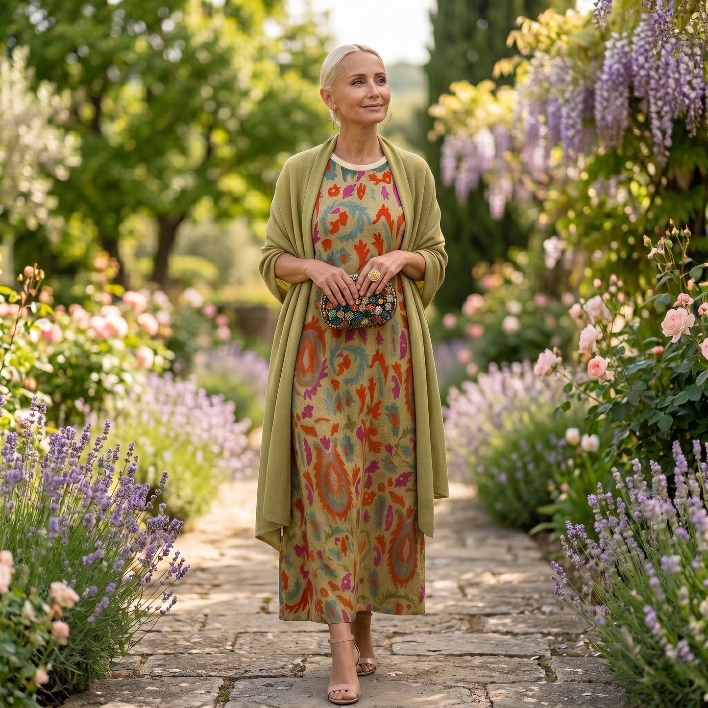 Ensemble Femme Robe Longue et Veste Assortie Coupe Droite