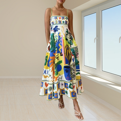 Robe Femme Élégante Taille Midi en Lin