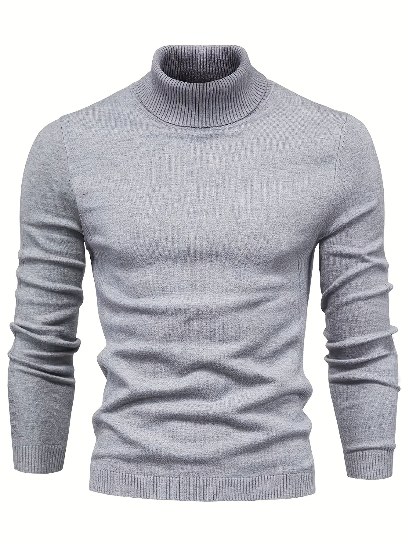 Pull Homme Slim Fit Gris Cachemire Chaud - PanierRoyale