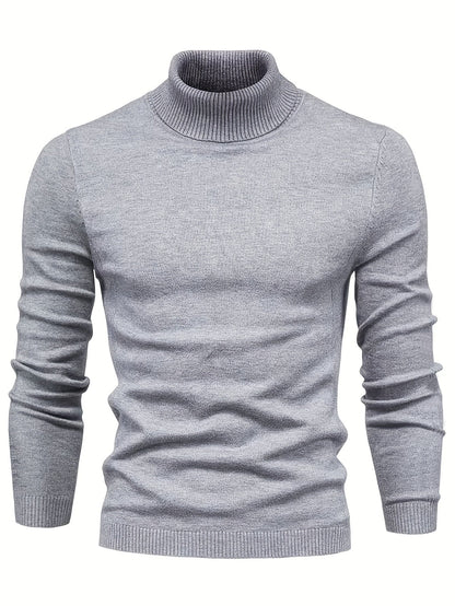 Pull Homme Slim Fit Gris Cachemire Chaud - PanierRoyale