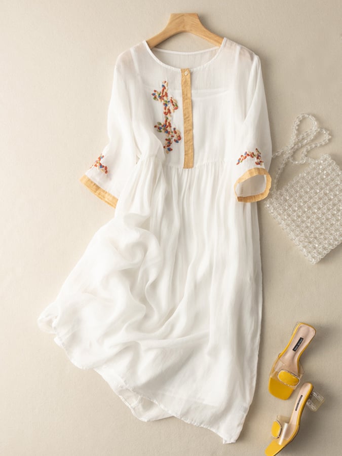 Robe Femme Coton Imprimé Floral Élégante