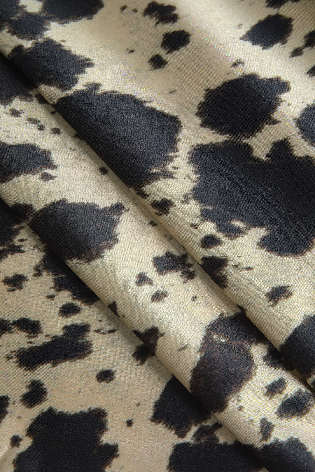 Robe Mi-Longue Satinée Haute Taille Imprimé Animalier