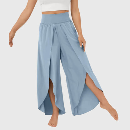 Pantalon Bohème Large Détente avec Fente Découpée