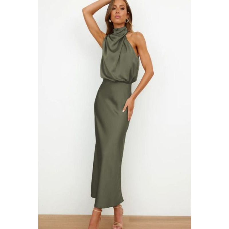 Robe Soirée Dos Nu Femme Taille Midi Élégante