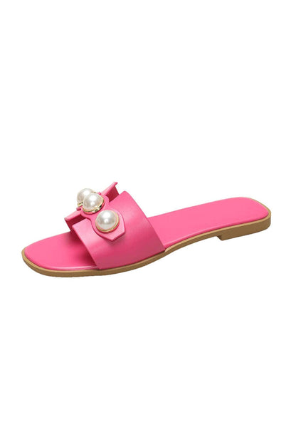 Sandales En Cuir Léger avec Perles de Mode
