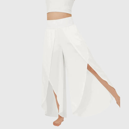 Pantalon Bohème Large Détente avec Fente Découpée