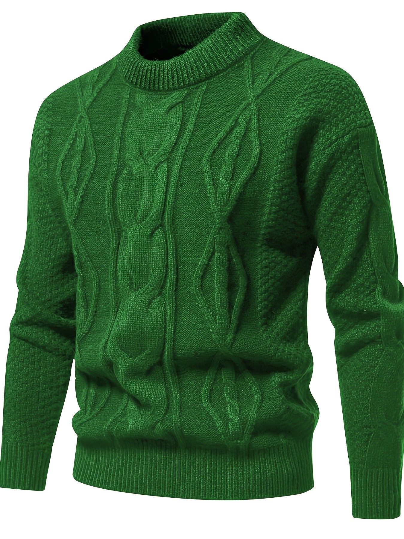 Pull Homme Marine Épais Chaud en Laine Mélangée