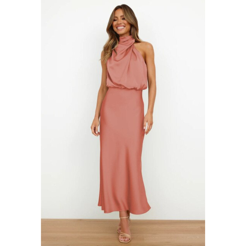 Robe Soirée Dos Nu Femme Taille Midi Élégante
