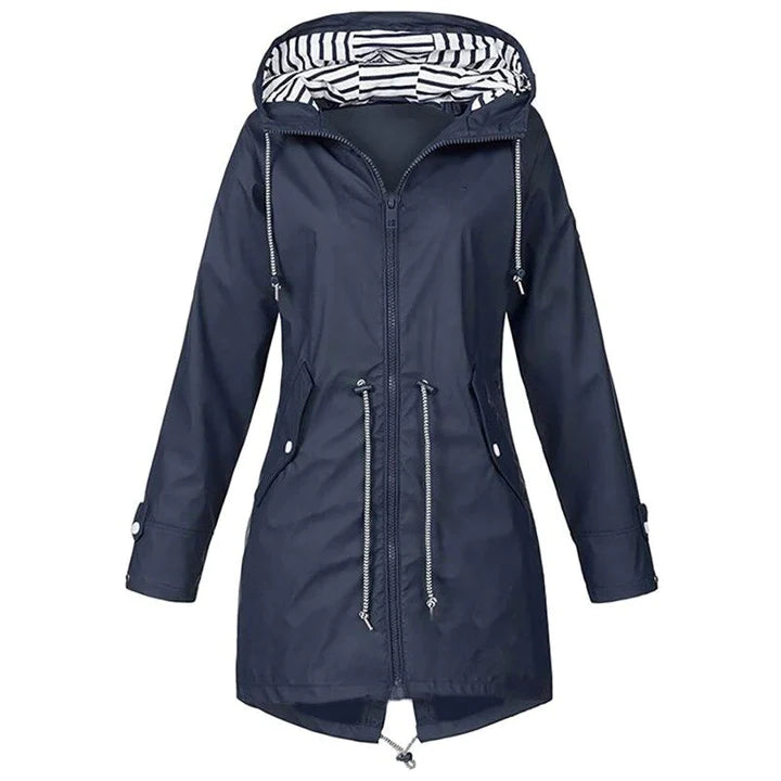 Veste Imperméable pour Femme avec Capuchon et Manches Longues