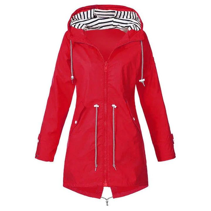 Veste Imperméable pour Femme avec Capuchon et Manches Longues