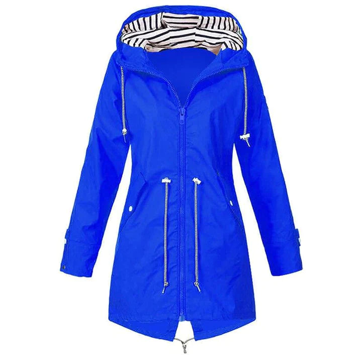 Veste Imperméable pour Femme avec Capuchon et Manches Longues