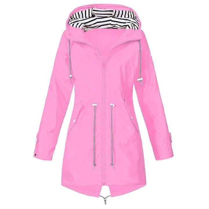 Veste Imperméable pour Femme avec Capuchon et Manches Longues