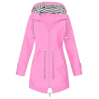 Veste Imperméable pour Femme avec Capuchon et Manches Longues