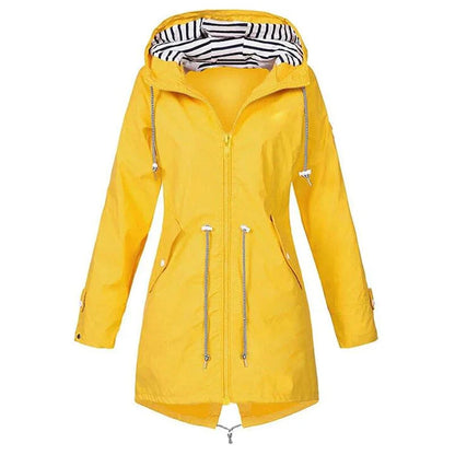 Veste Imperméable pour Femme avec Capuchon et Manches Longues