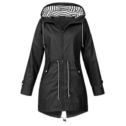 Veste Imperméable pour Femme avec Capuchon et Manches Longues - PanierRoyale