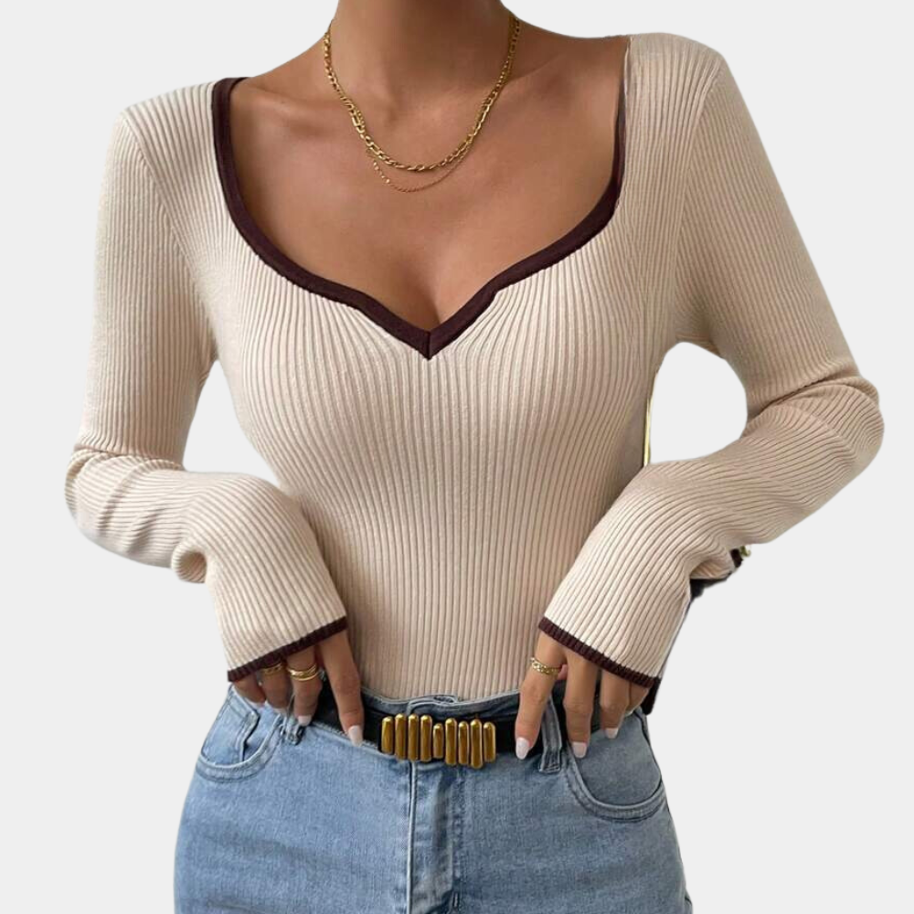 Pull Col V Femme Chic et Élégant - PanierRoyale