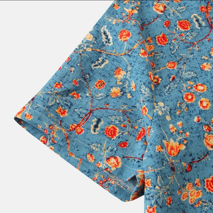 Leo | Chemisier Court Manches Floral Été