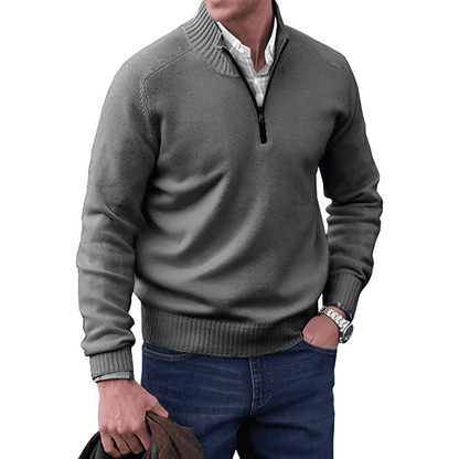 Pull Homme Hiver Doux et Chaude avec Fermeture Éclair