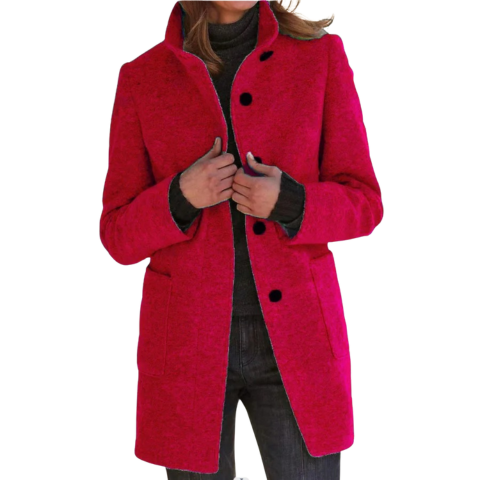 Manteau femme hivernal épais et chaud à fermeture boutons