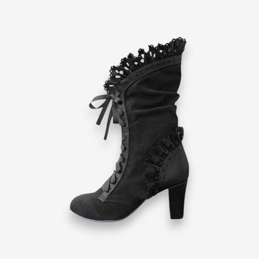 Bottines à Talons Hauts Femmes Chic en Cuir - PanierRoyale